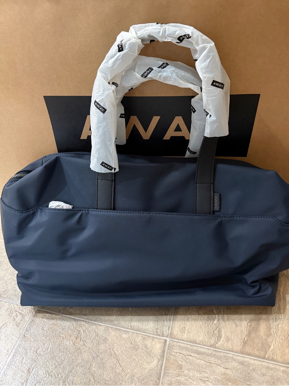 Away Navy Everywhere Bag with Black Handles